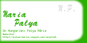 maria palya business card